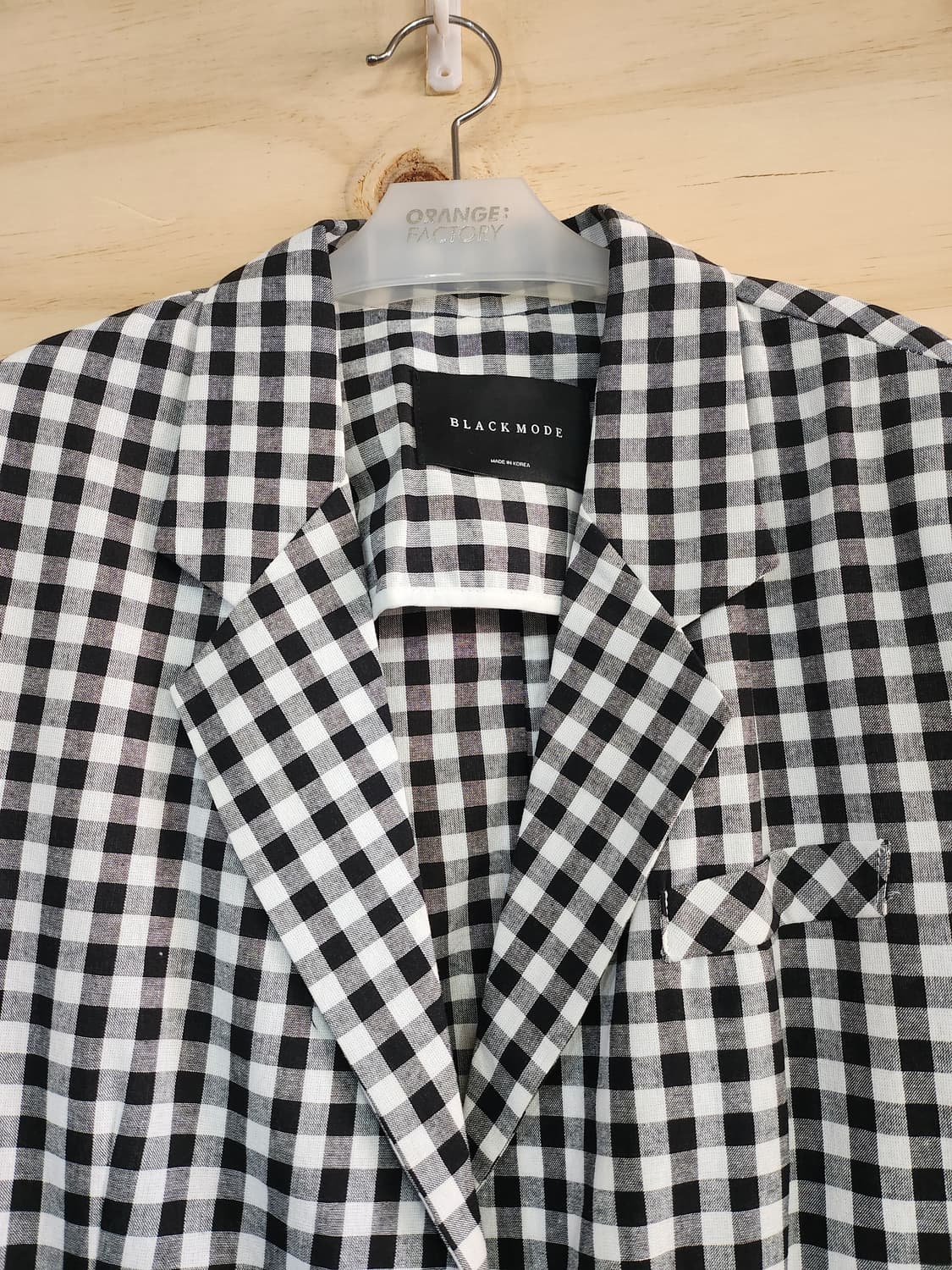 438) 여성 오버핏 체크 반팔 자켓 상품이미지5