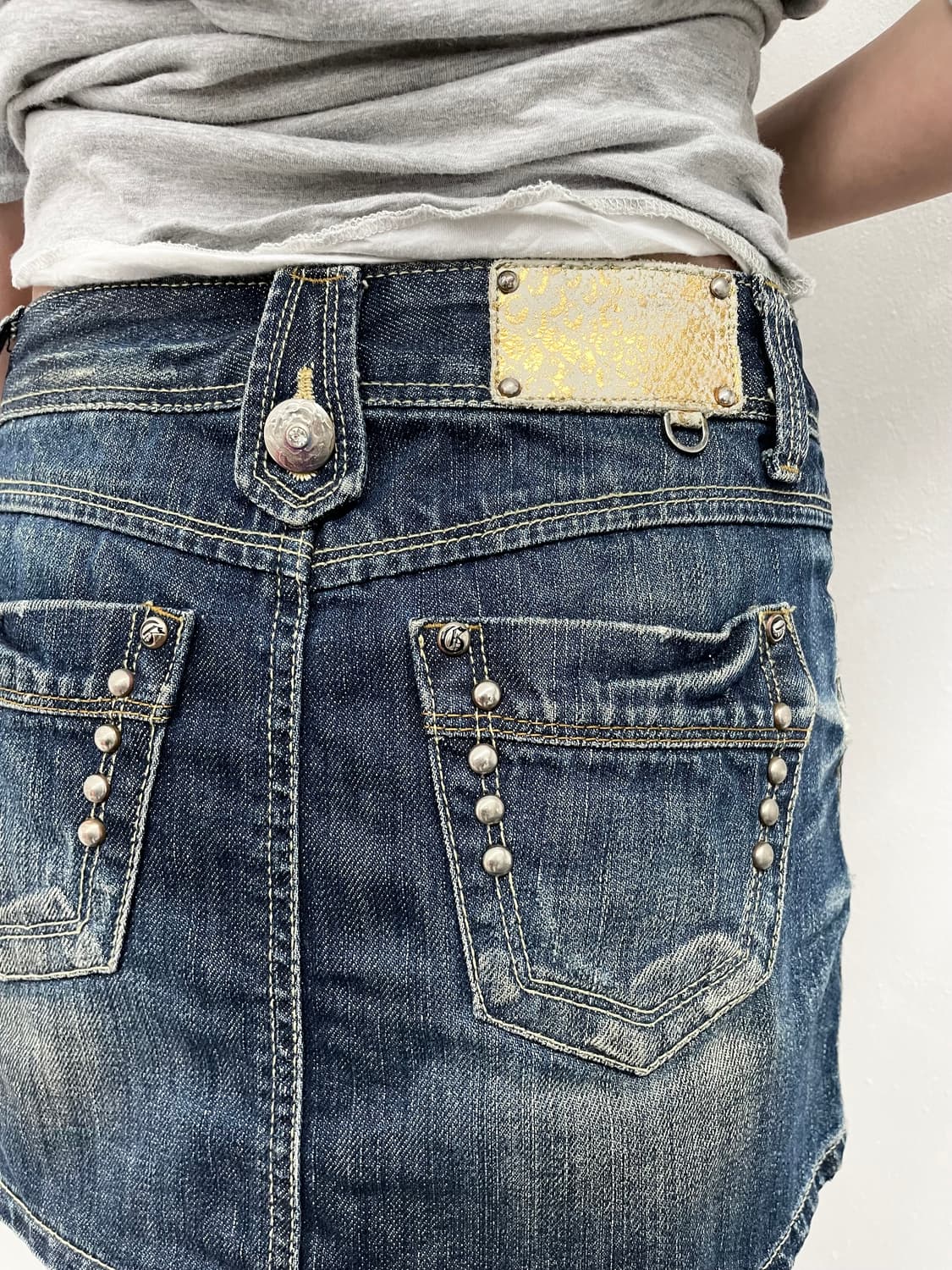 진청 워싱 스터드 스커트 상품이미지7