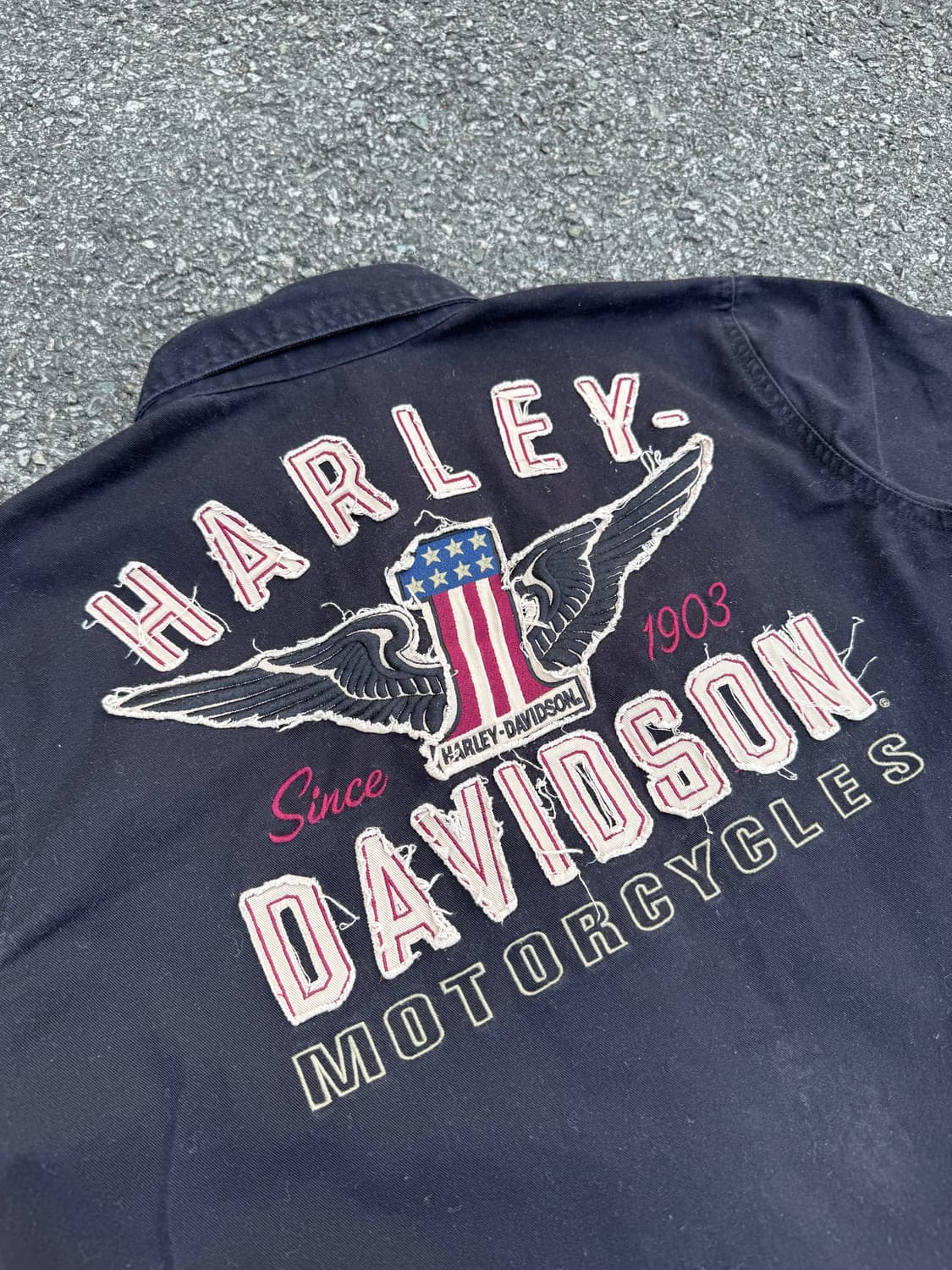 할리데이비슨 Number One 로고 패치 반팔 셔츠 상품이미지8