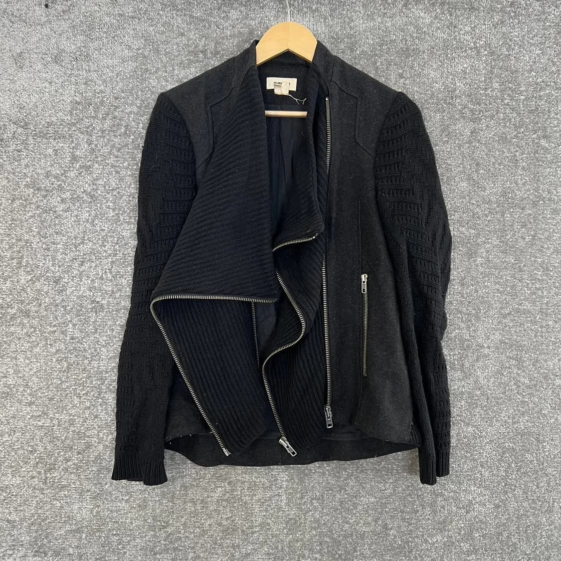 헬무트 랭 울 혼방 니트 패널 바이커 재킷 상품이미지2