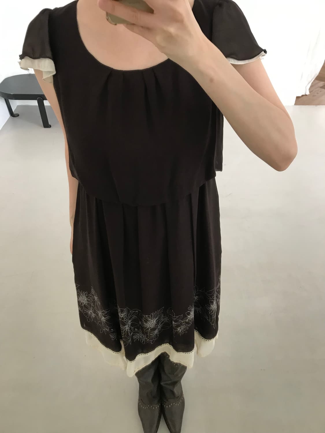 vintage brown pattern one-piece 상품이미지3