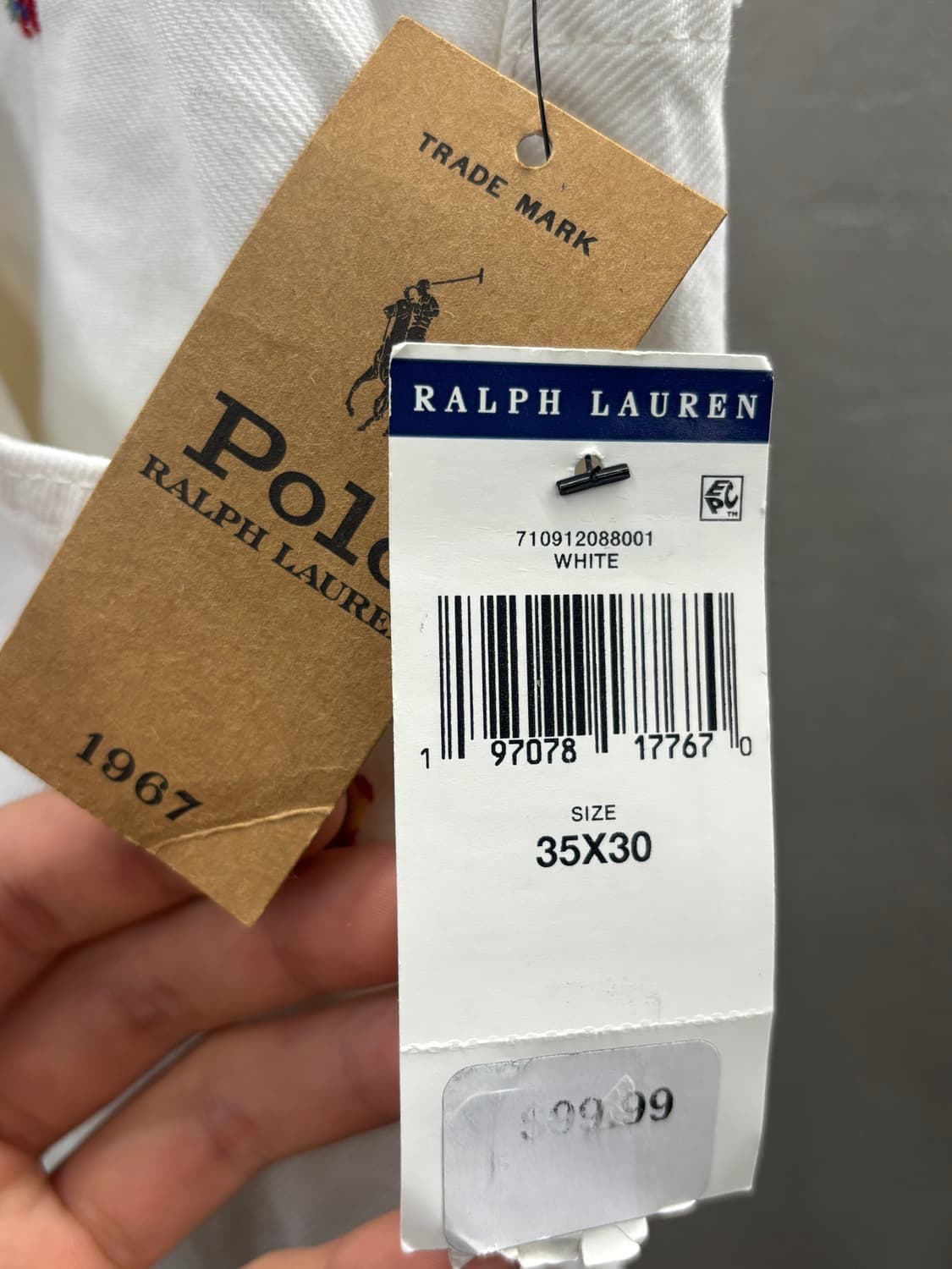 폴로 랄프로렌 화이트 포니 자수 청바지 35x30 상품이미지4