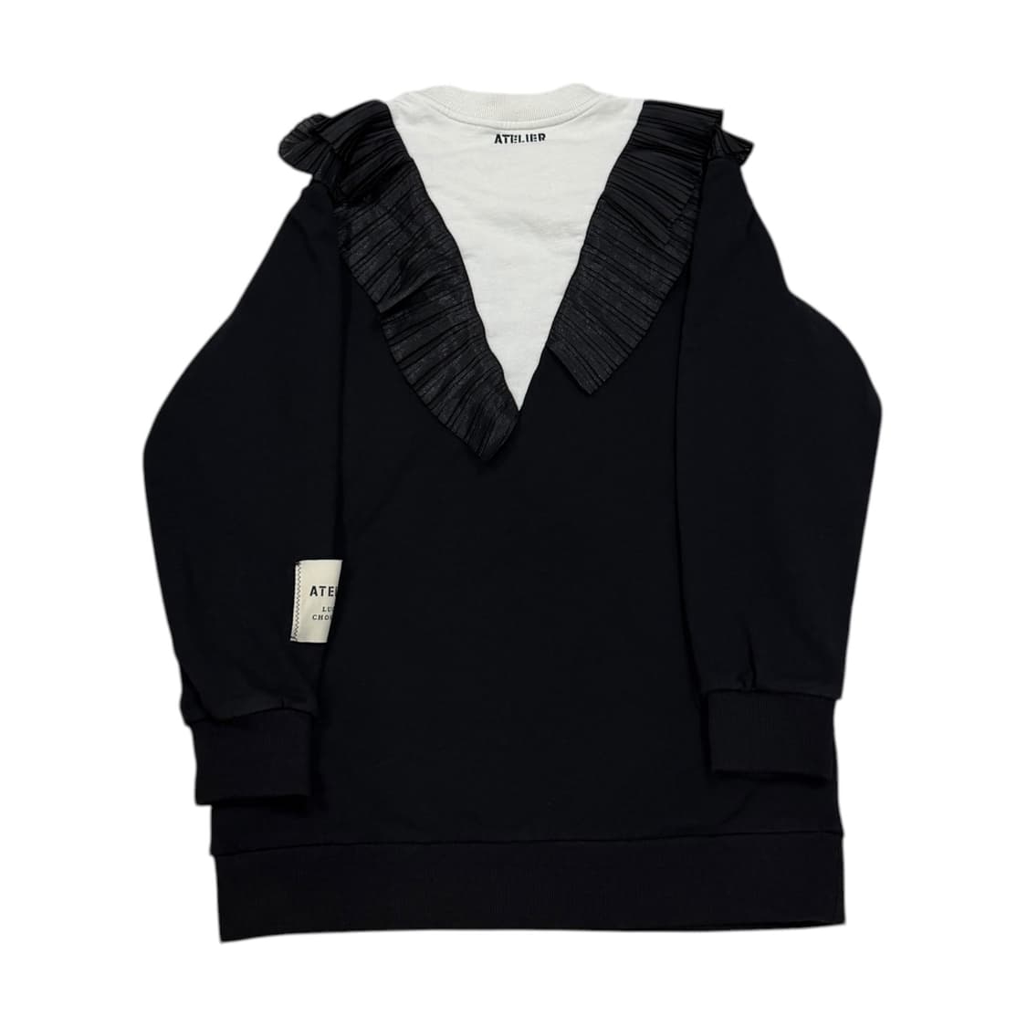 럭키슈에뜨 아뜰리에 프릴 맨투맨 블랙 36 상품이미지2