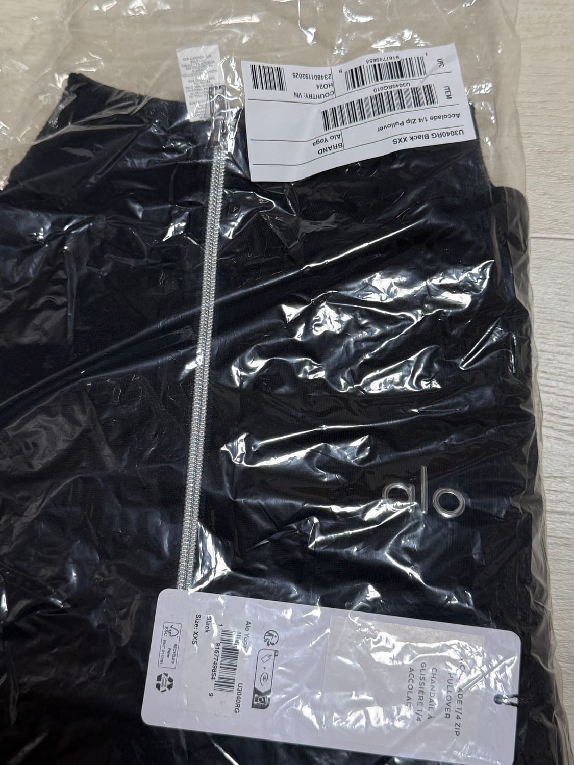 Alo 알로 아콜레이드 1/4 집 풀오버 하프집업 xxs 상품이미지4