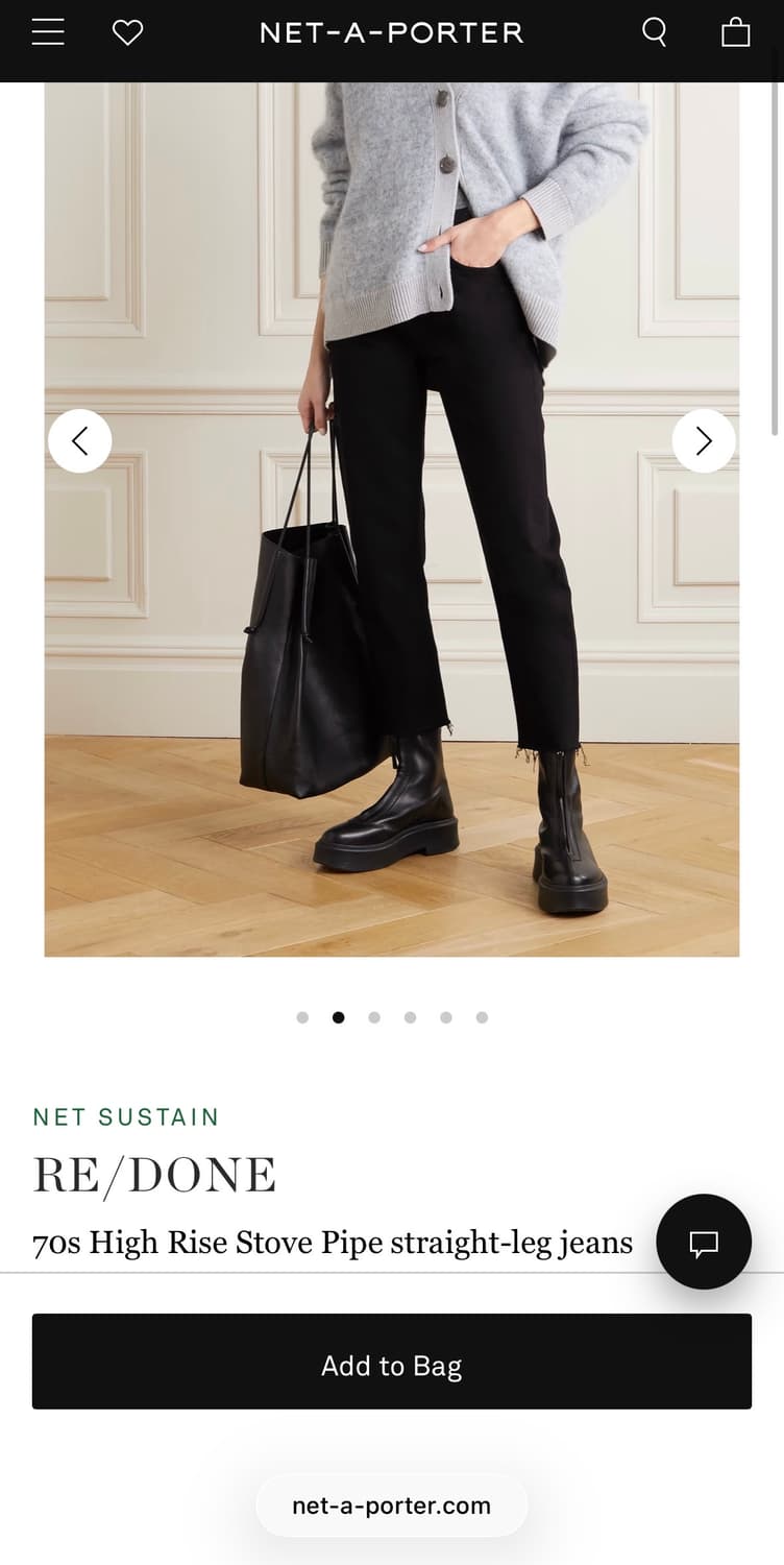 25 텍달린 새상품 리던 re/done 스토브파이프 블랙 데님 진 청바지 상품이미지8