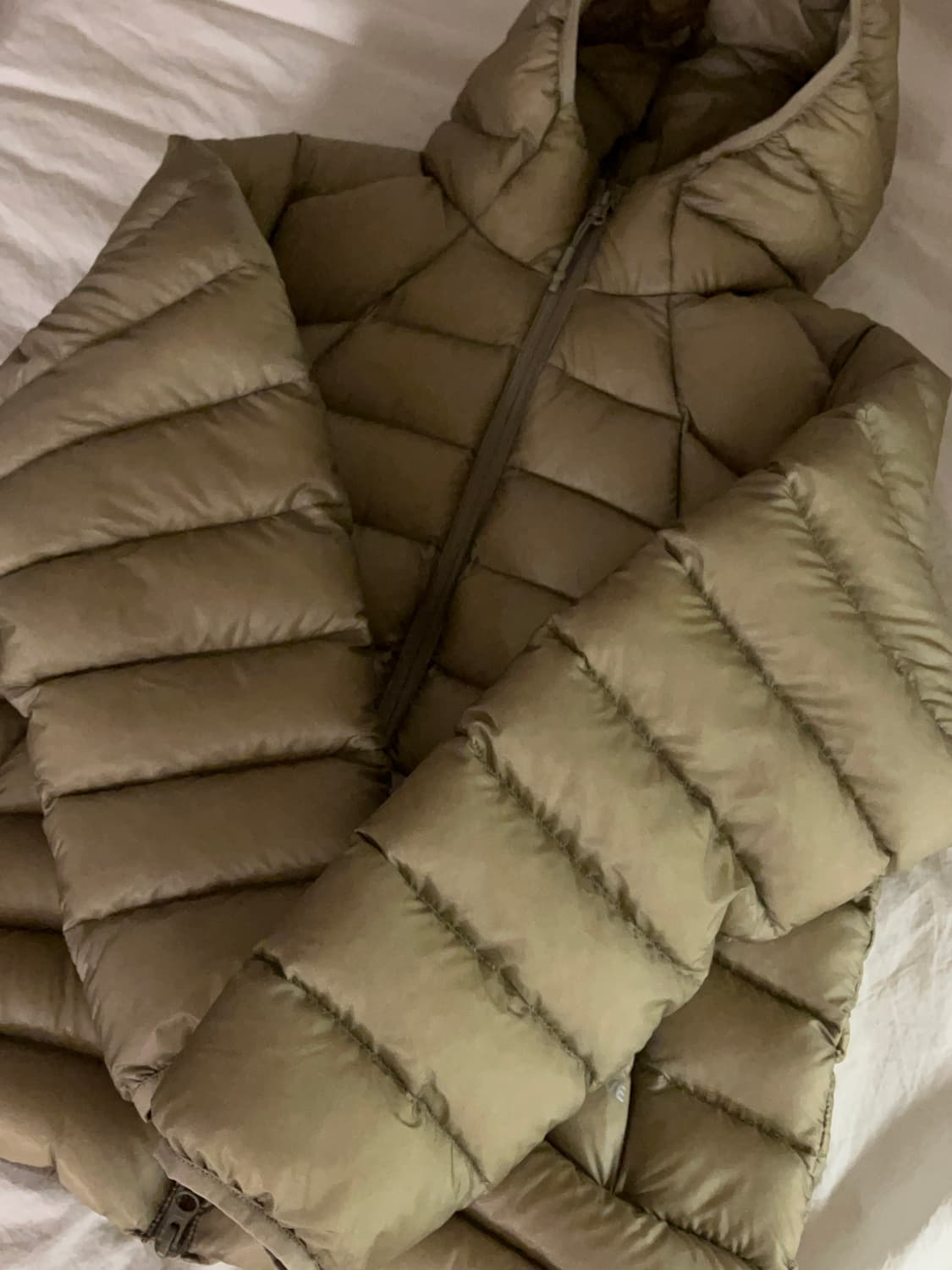 썬러브 Hooded Fly Light Down Jacket (스톤/S) 상품이미지2