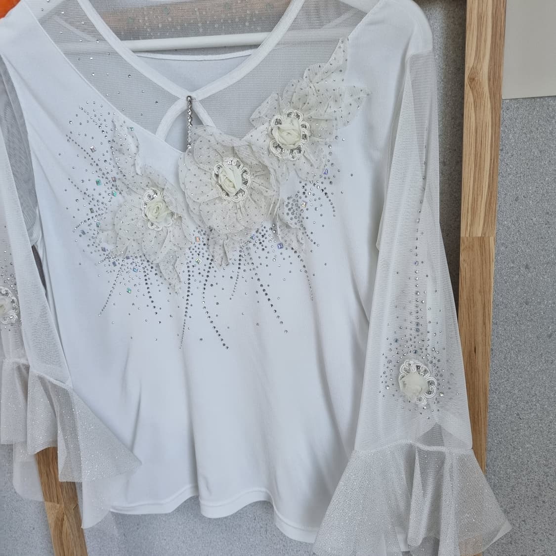 JPN Glitter Bloom Mesh Top 상품이미지4