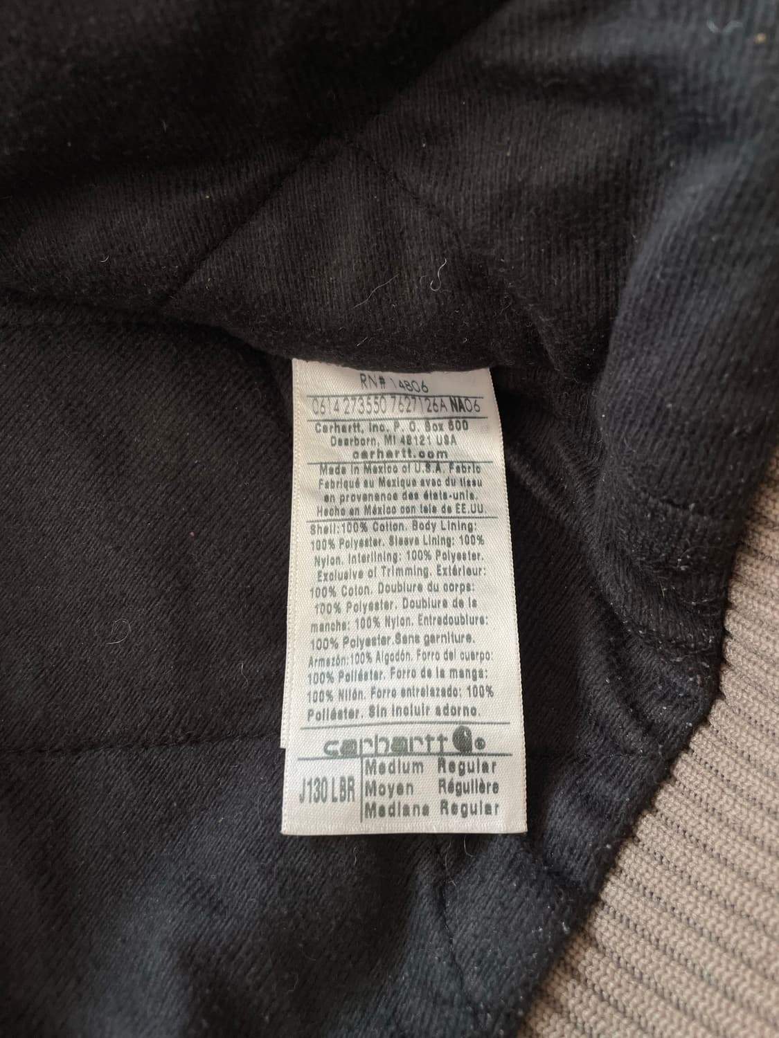 칼하트 j130 LBR 라이트브라운 액티브 자켓 샌드스톤 상품이미지6