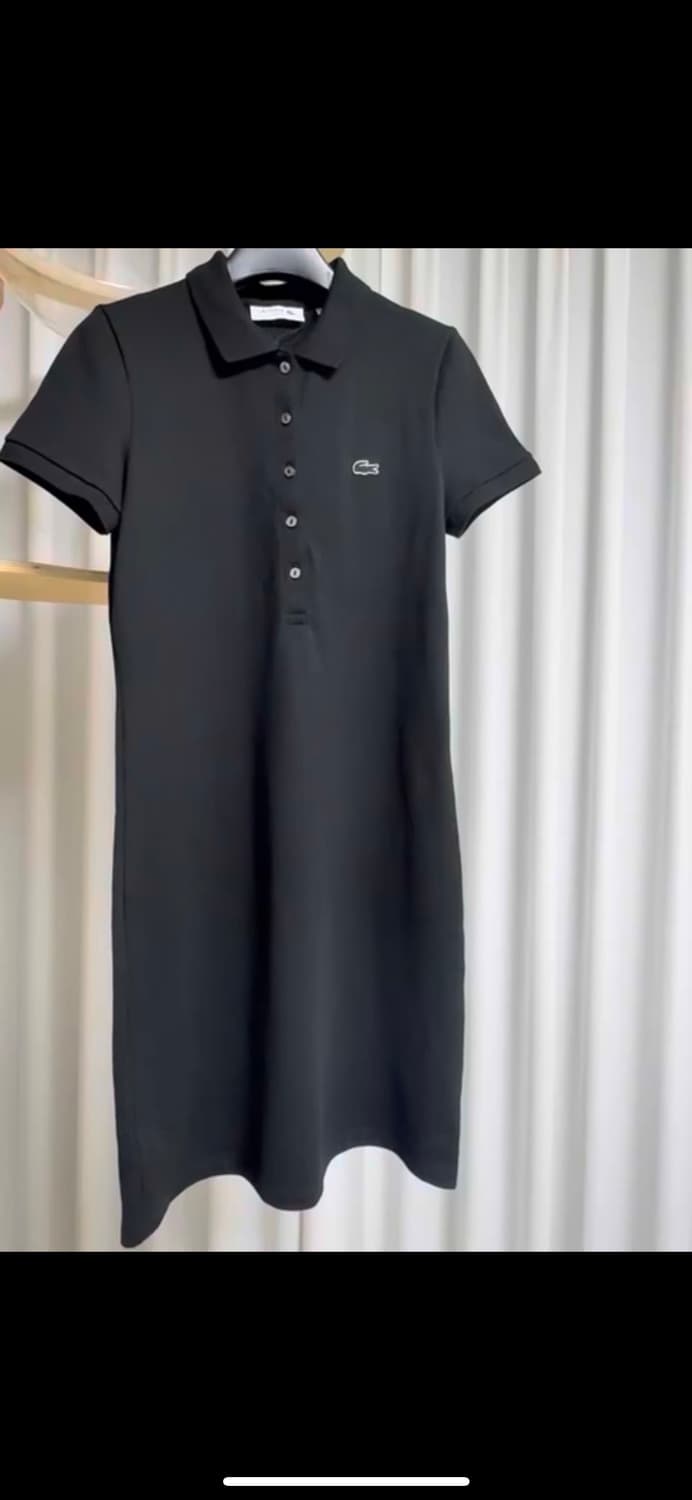 라코스테 슬림핏 피케 미니 원피스 블랙 34 상품이미지1