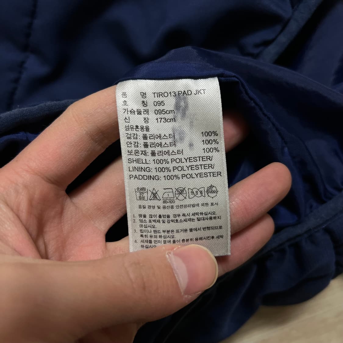 아디다스 여성 사이드라인 삼선 후드 패딩 점퍼 [네이비] M/95 상품이미지6