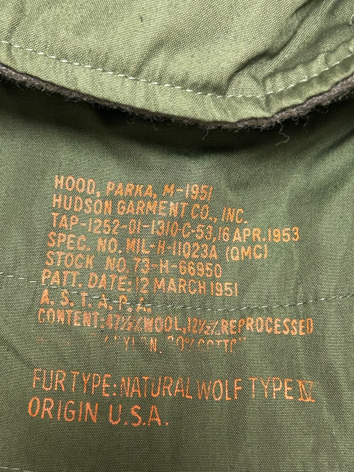 미군 M-1951 Shell Parka 상품이미지10