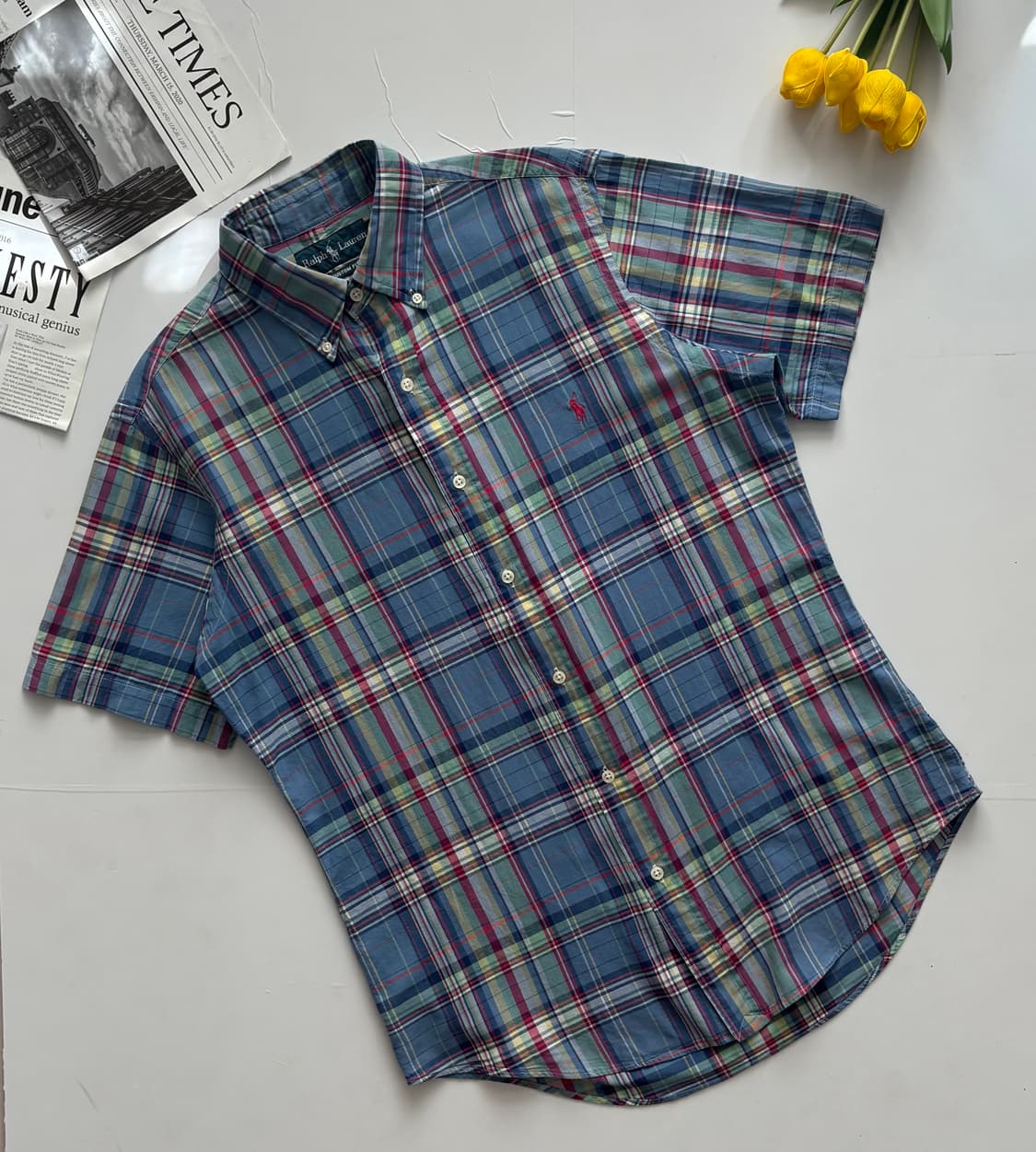 Polo 폴로랄프로렌 포플린 체크 반팔 셔츠 상품이미지1