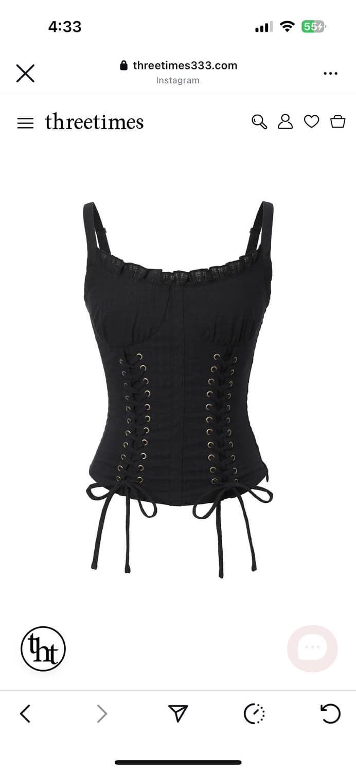 쓰리타임즈 juliet corset top black S  상품이미지1