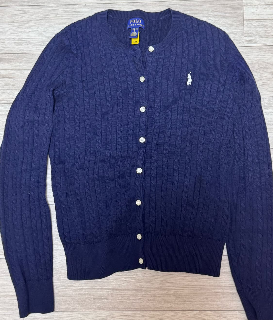 폴로 여성 니트 가디건 네이비 상품이미지2