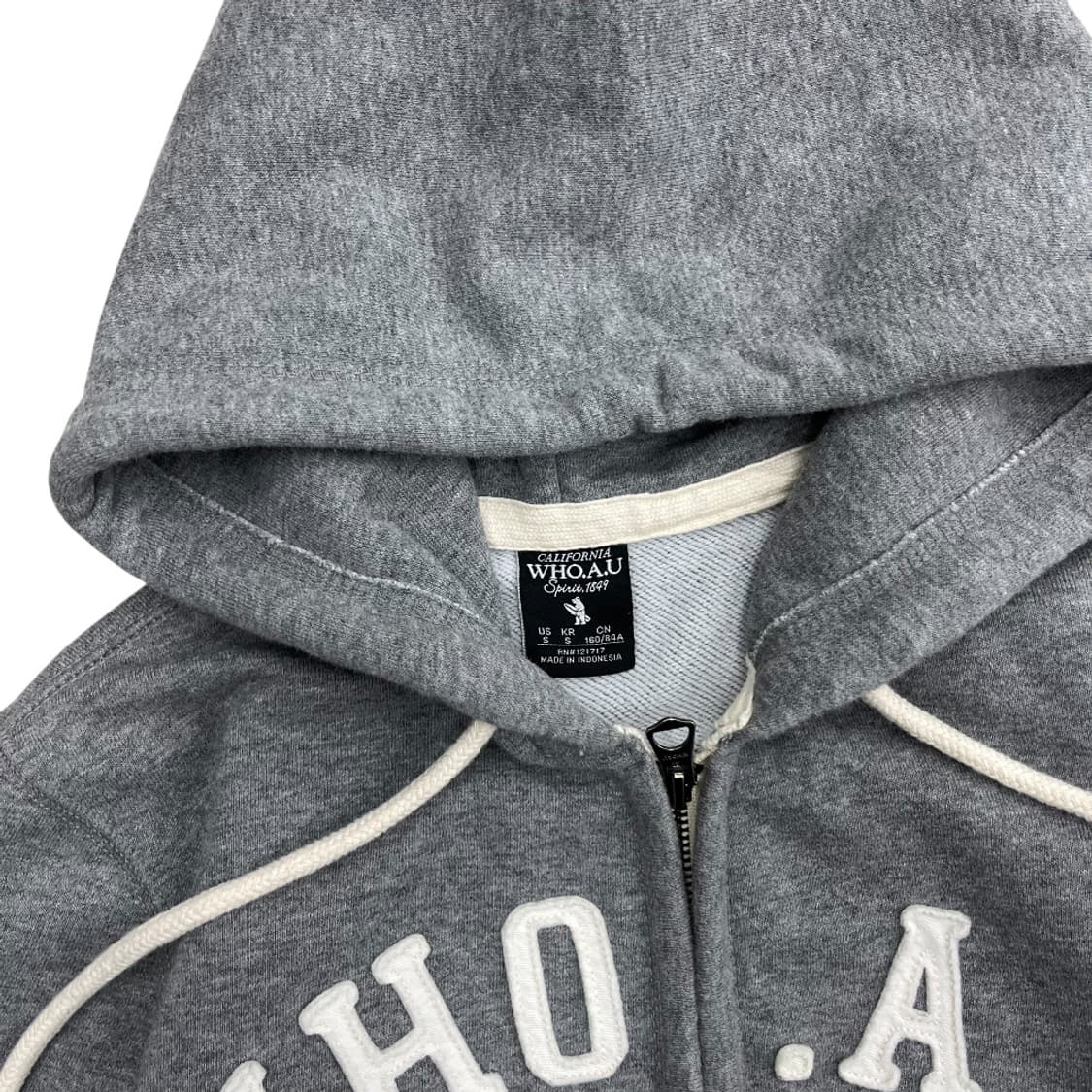 후아유 센터 패치로고 그레이 후드집업 S 상품이미지5