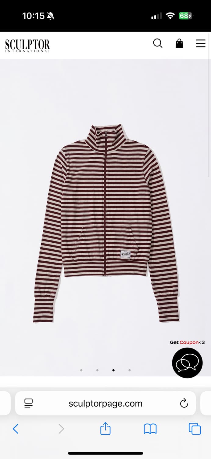 스컬프터 Striped Jersey Burgundy 집업 상품이미지4