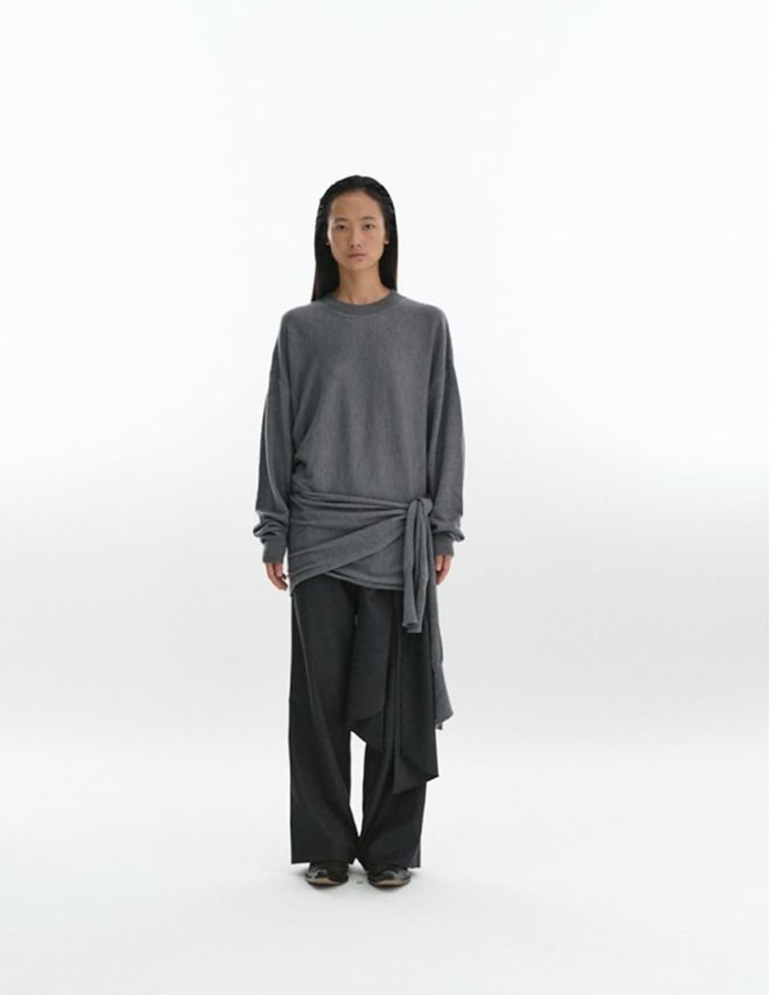 리포스 사이드랩 니트 그레이 상품이미지1