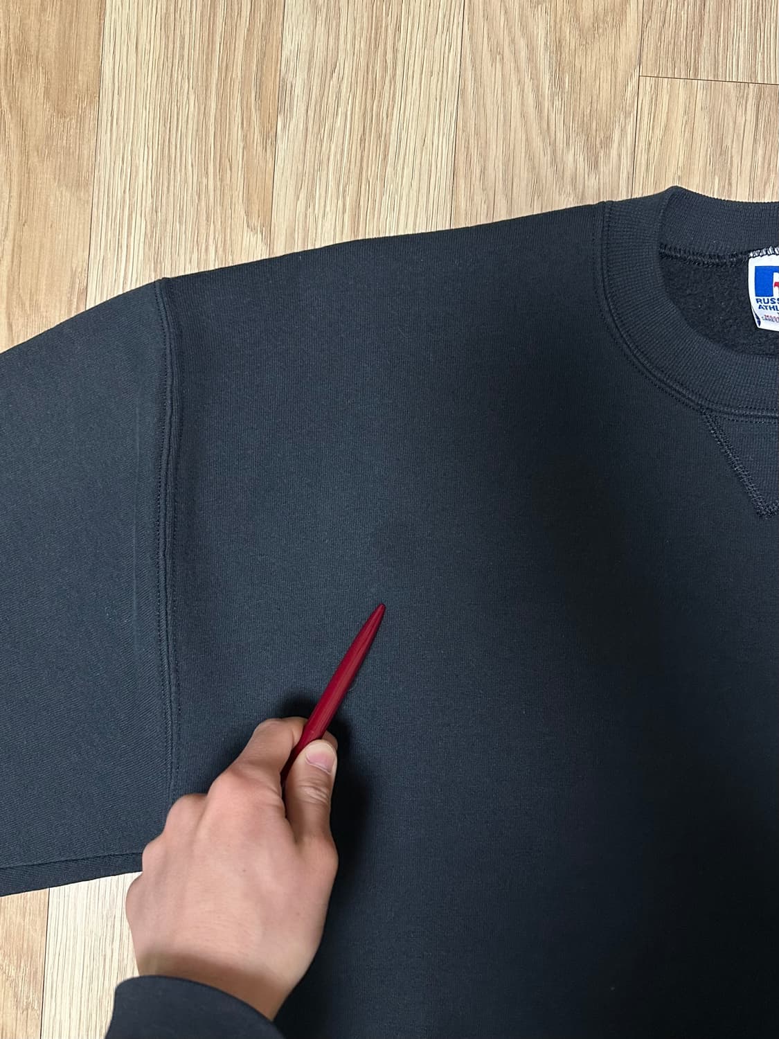 90s 빈티지 러셀 스웻셔츠 블랙 XL USA 상품이미지10