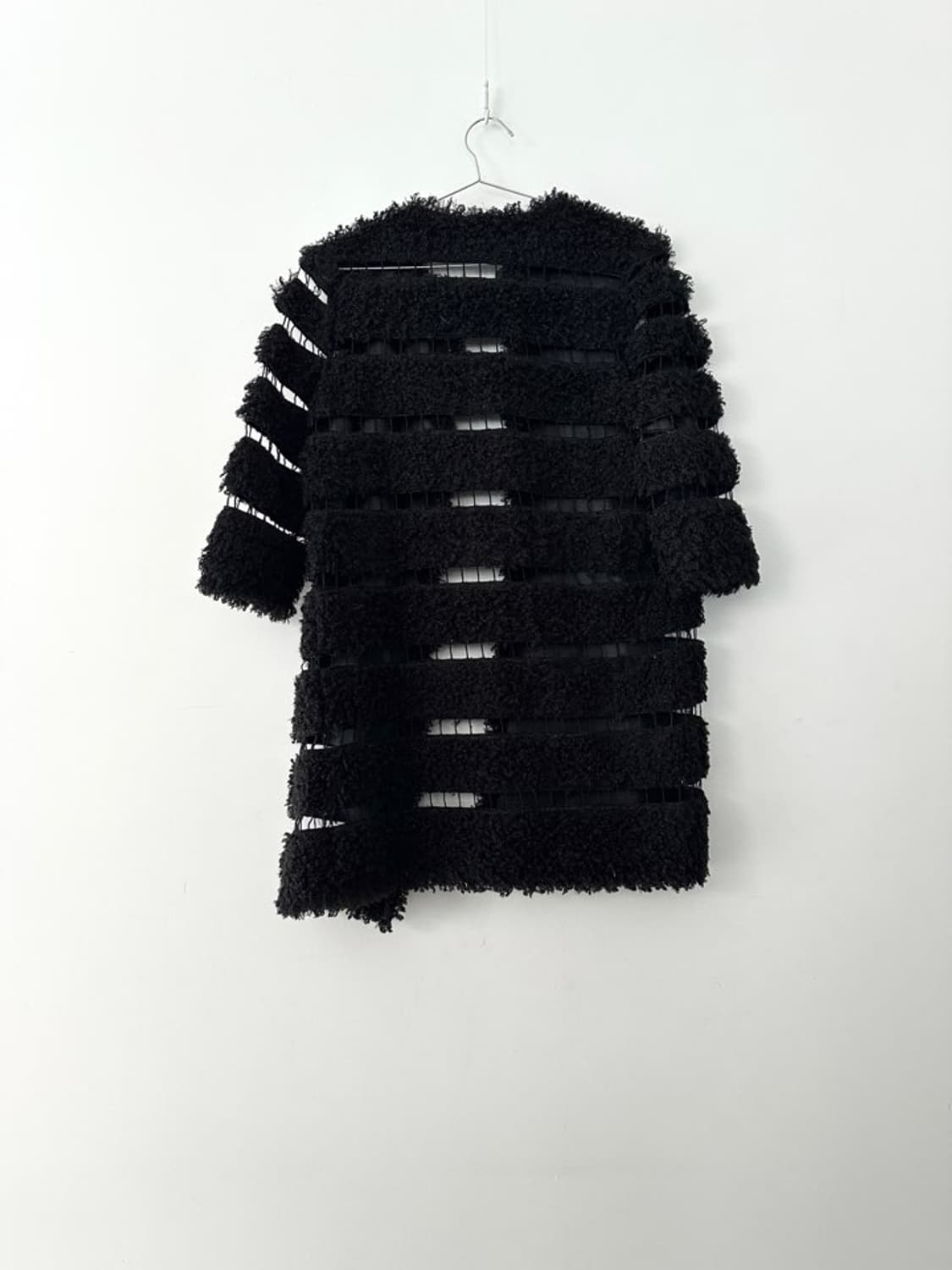 Connection fur open cardigan / black 상품이미지3