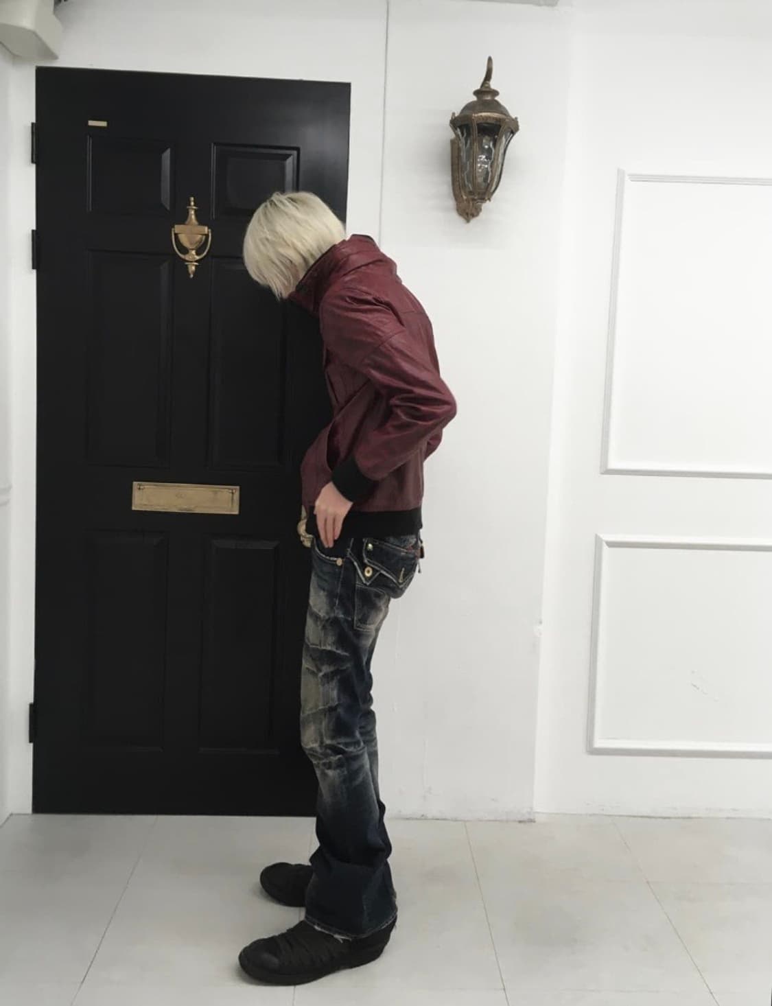 Blood red high neck jacket 상품이미지5