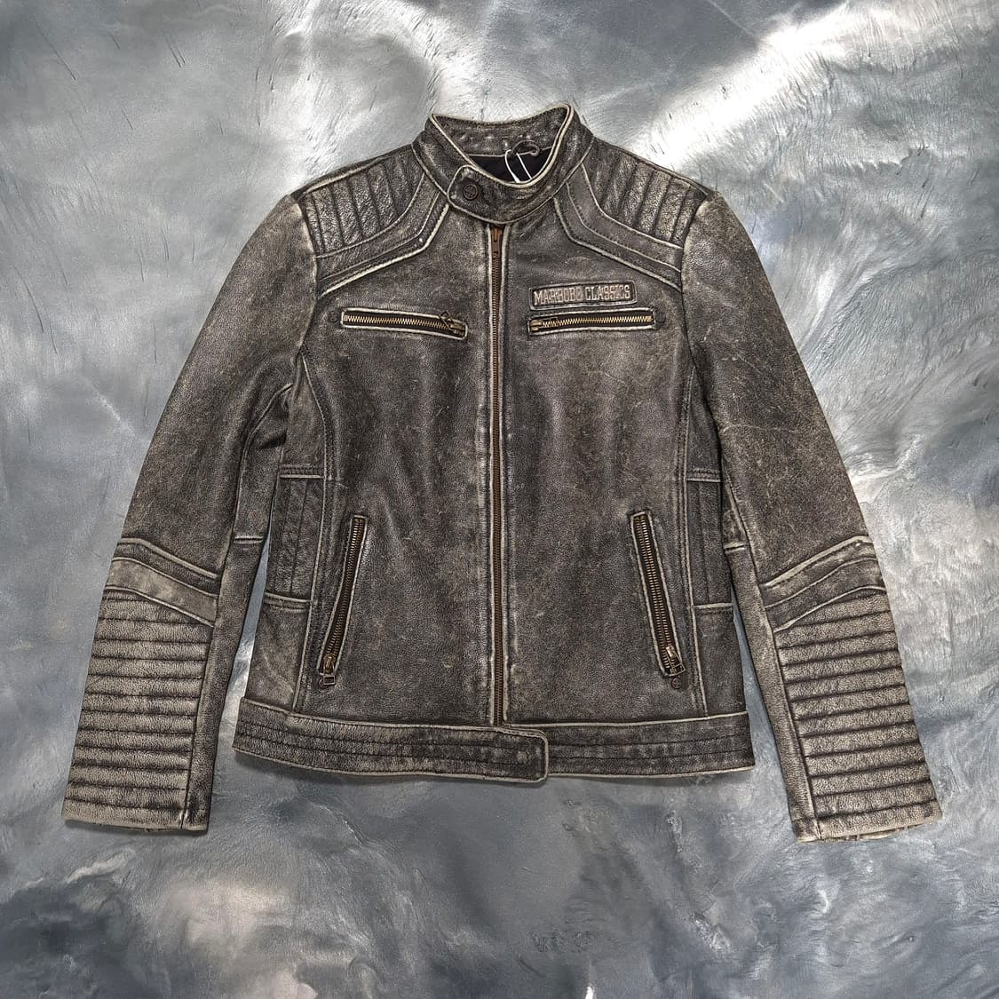 마르보보 클래식 스컬 인디언 레더 바이커 자켓 M 할인 상품이미지2