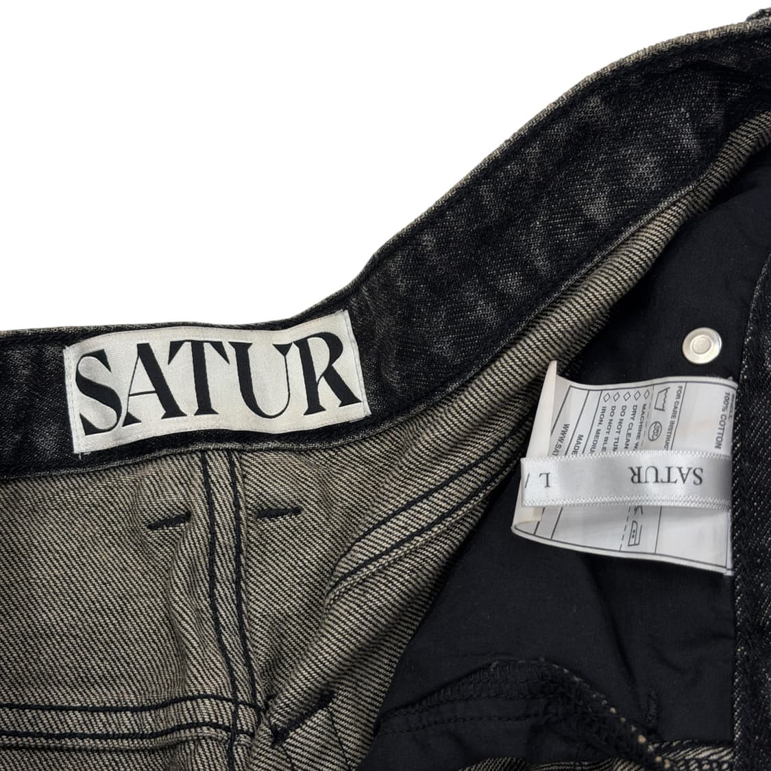 세터 비날레스 워시드 흑청 데님팬츠 바지 L 상품이미지5