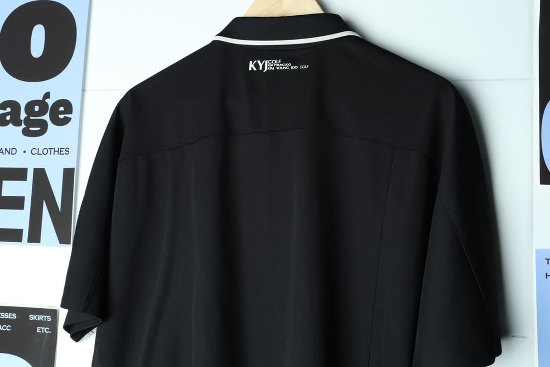 (2XL-3XL) 김영주 반팔 카라 티셔츠 기능성 골프 블랙-H30741 상품이미지7