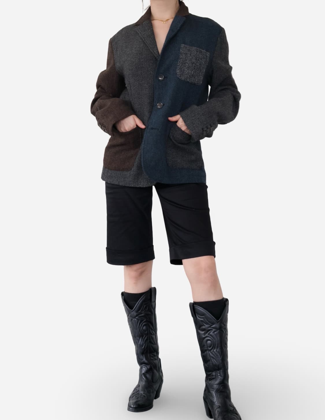 Naval Harris Tweed Patchwork Jacket 상품이미지2