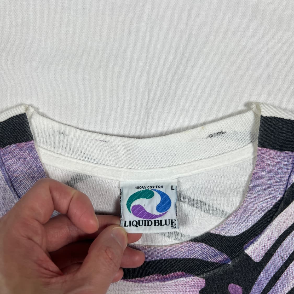 90’s 93년도 리퀴드블루 엘리펀트 올프린트 반팔티 상품이미지8