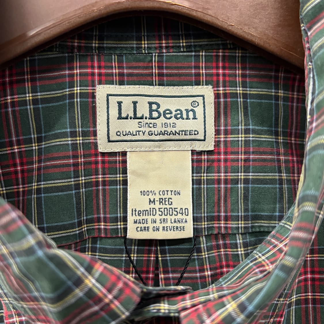00s 엘엘빈 스몰 타탄체크 버튼다운 셔츠 패치포켓 N447 상품이미지6