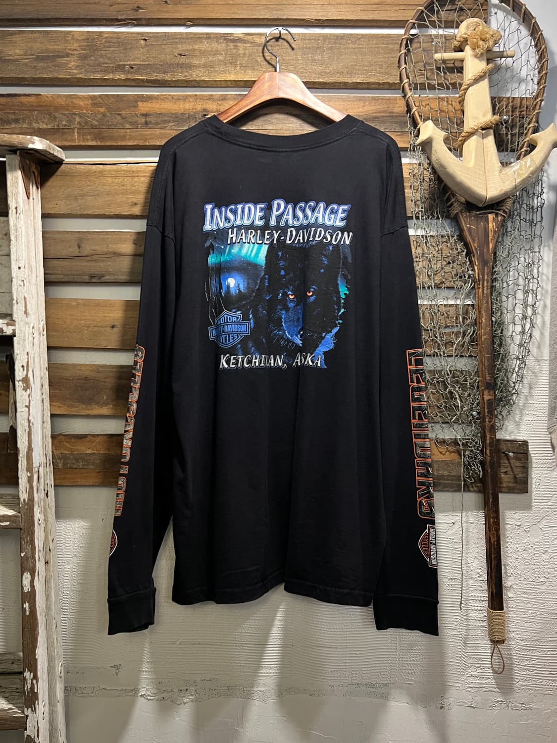 [2XL]00's 할리 데이비슨 USA Made 알래스카 롱슬리브 티셔츠 상품이미지1