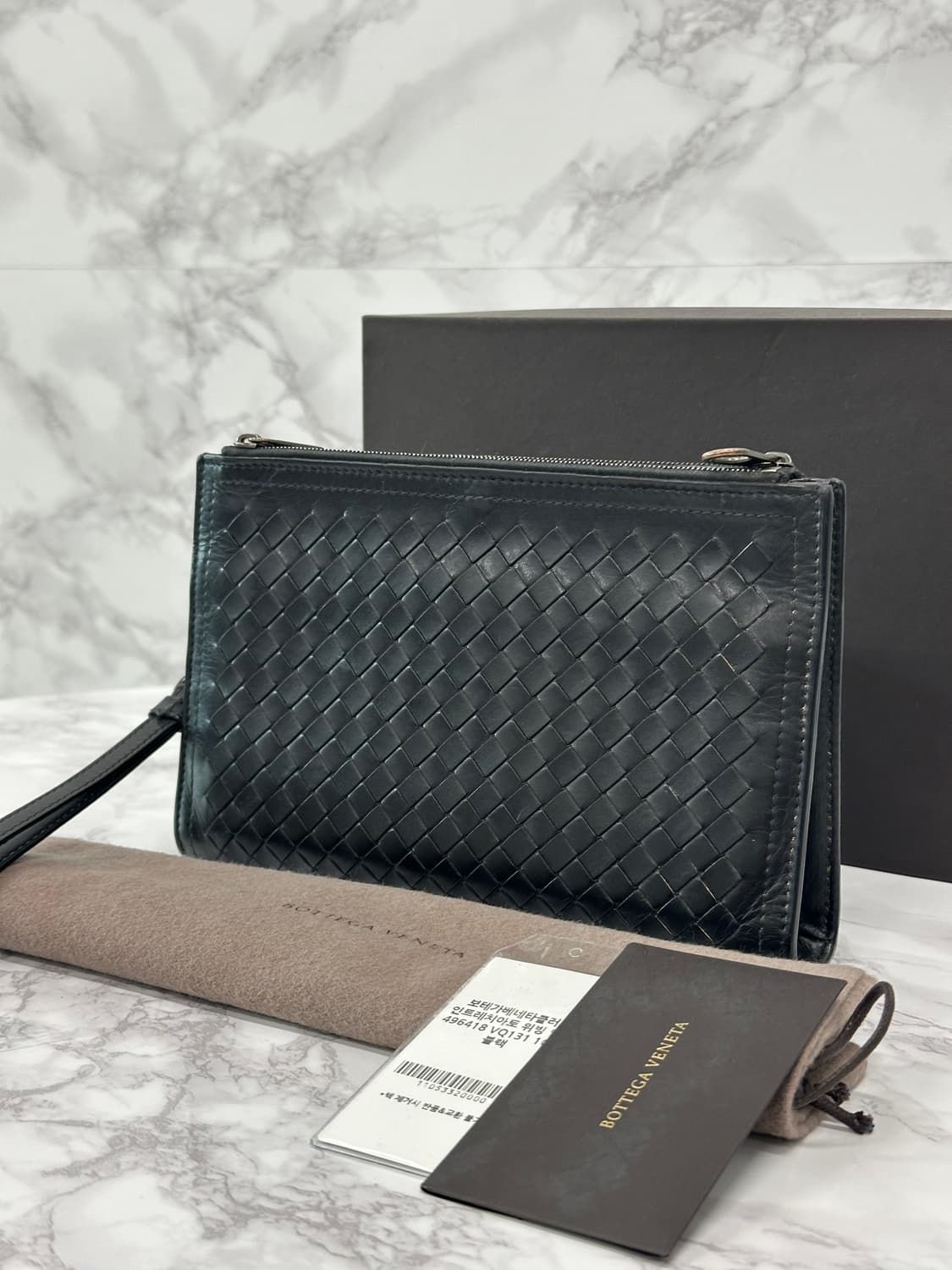 [풀구성] 보네가베네타 인트레치아토 클러치 블랙 미니 상품이미지2