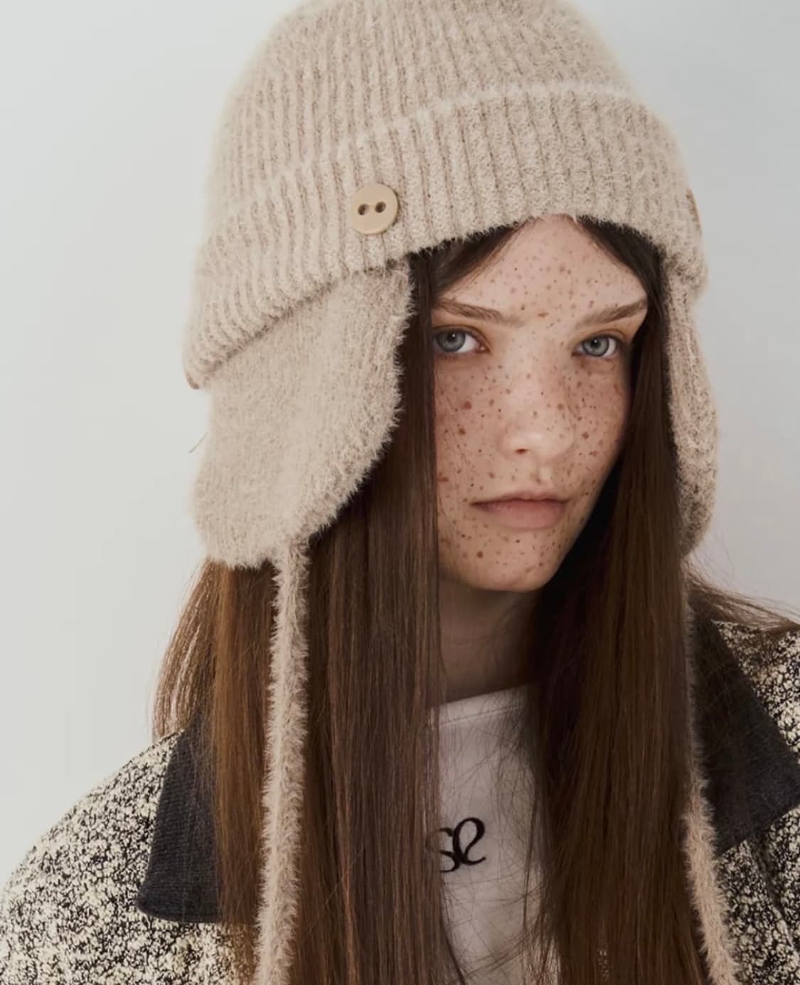 쎄쎄쎄 이어플랩 비니 베이지 상품이미지1