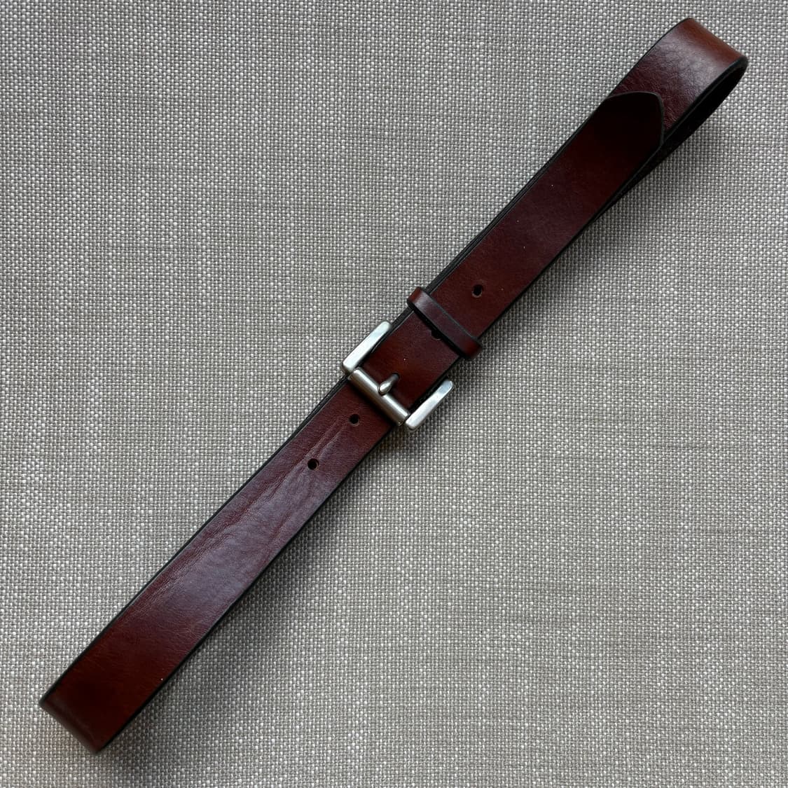 (31) 90s USA 에디바우어 브라운 레더 솔리드 브라스 버클 벨트 상품이미지3