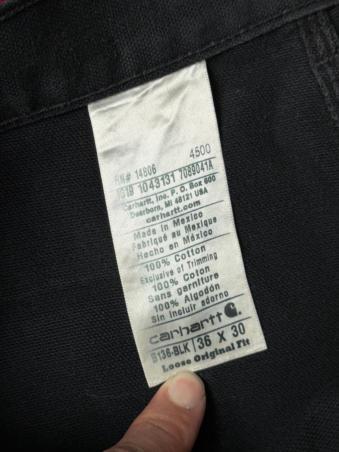 OG 칼하트 B136 더블니 블랙 칼하트 썩블니 카펜터 상품이미지9