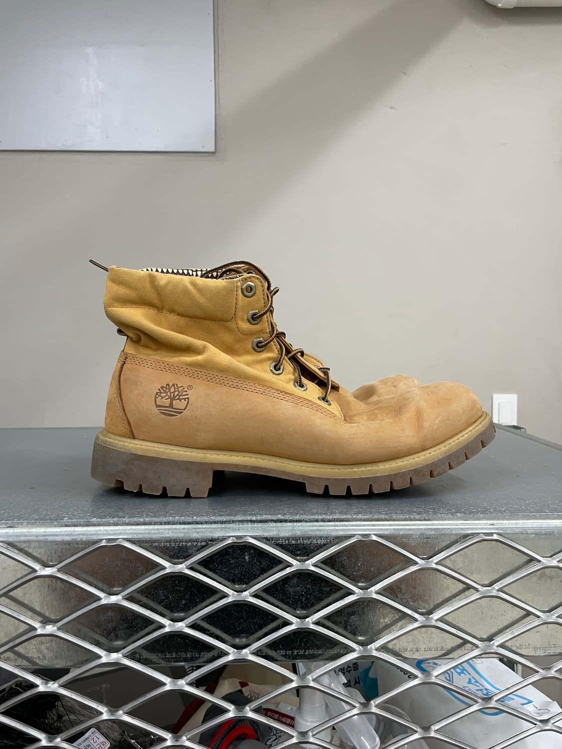 팀버랜드 레더 텍스타일 롤 탑 부츠 US11 (gr-4038) 상품이미지4