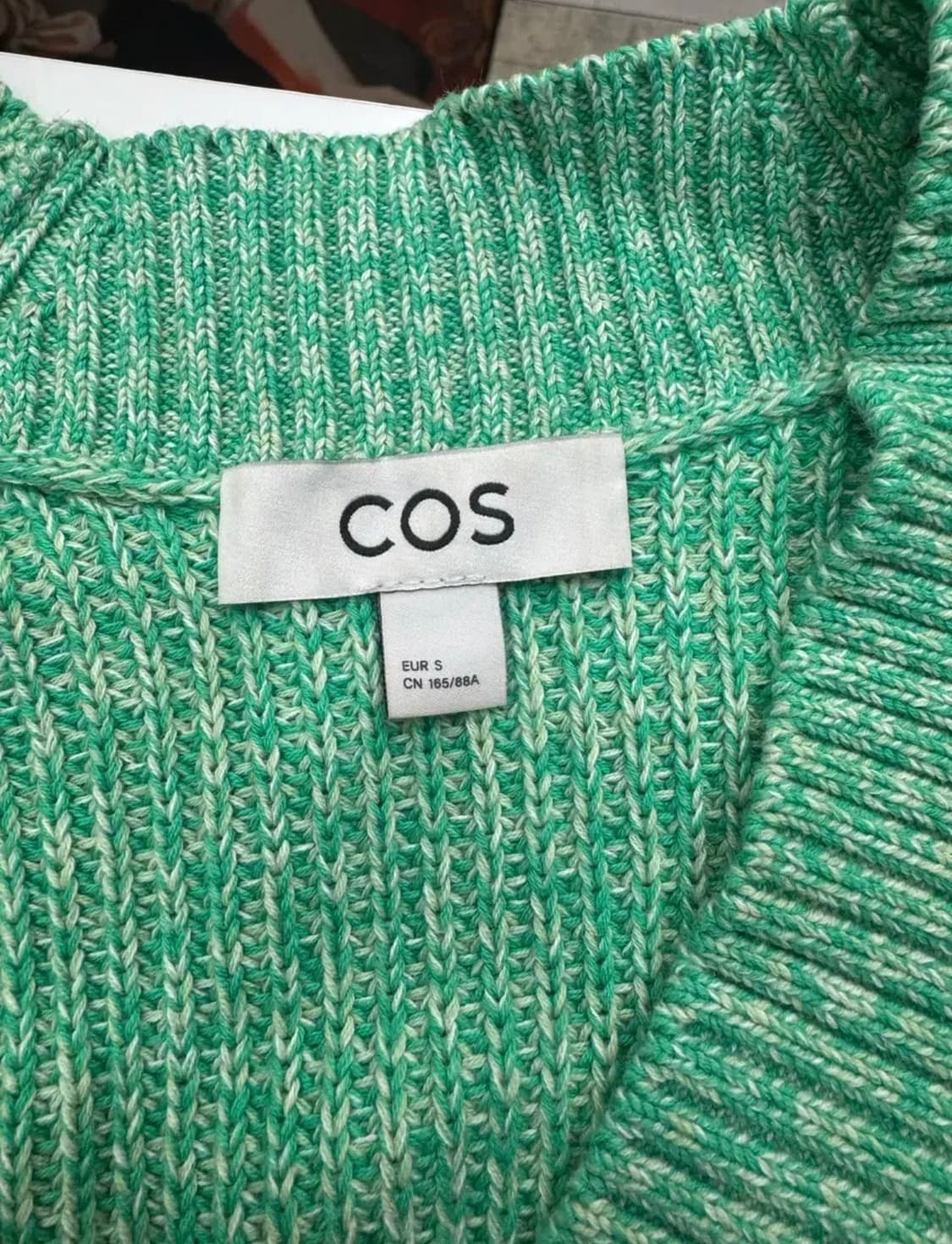 COS 코스 멜란지 그린 브이넥 니트 가디건 EUR S 상품이미지8
