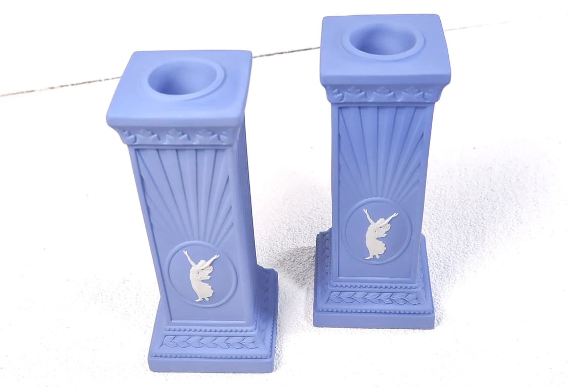 [영국앤틱]웨지우드 제스퍼웨어 페일블루 밀레니엄 캔들스틱 촛대(1쌍) 상품이미지6