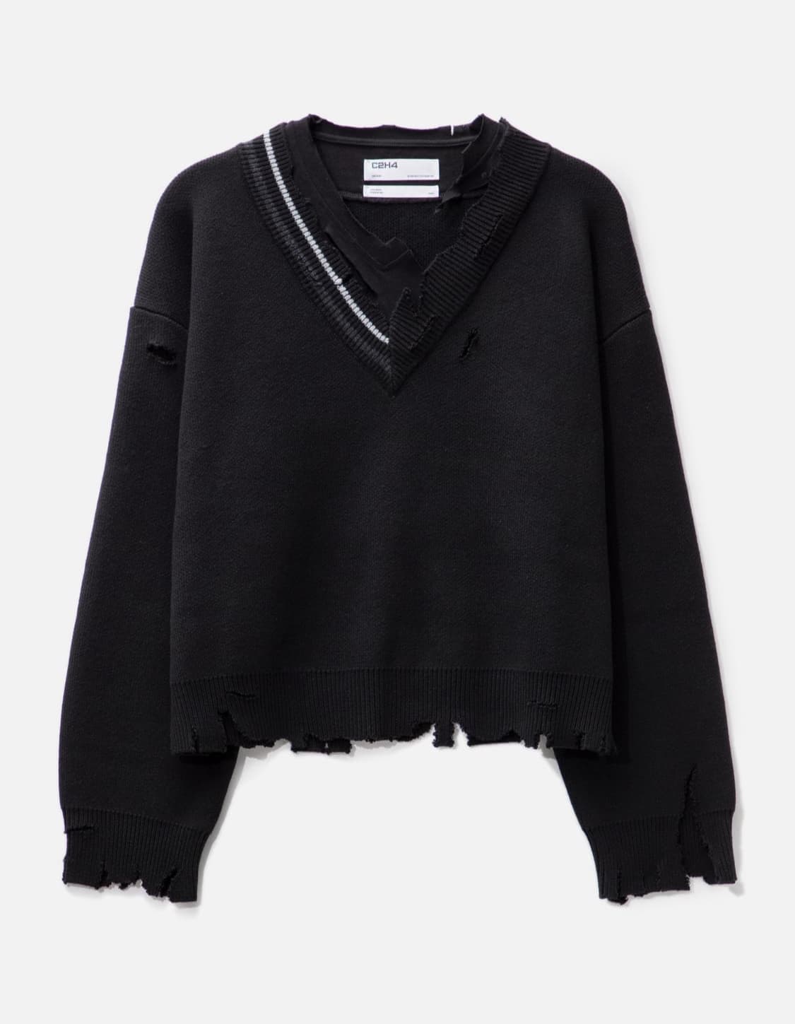 C2H4 디스트레스드 오버핏 니트 상품이미지3