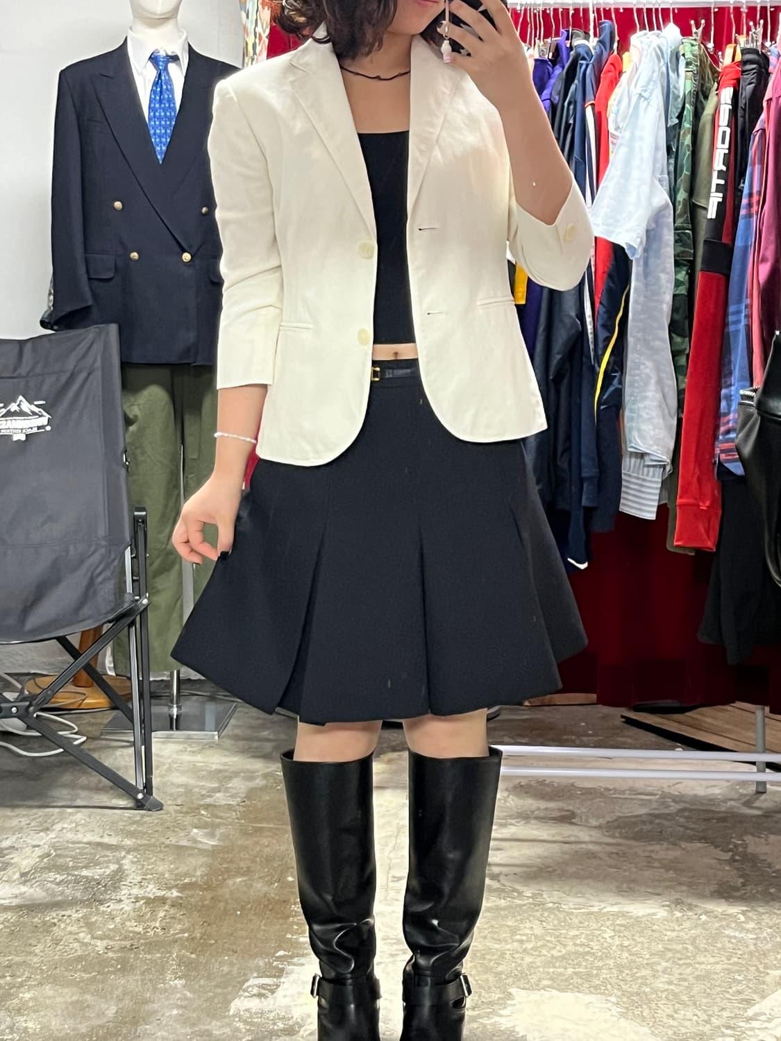 CELINE 셀린느 로고 울 혼방 미디 스커트 L (27.5inch) 상품이미지2