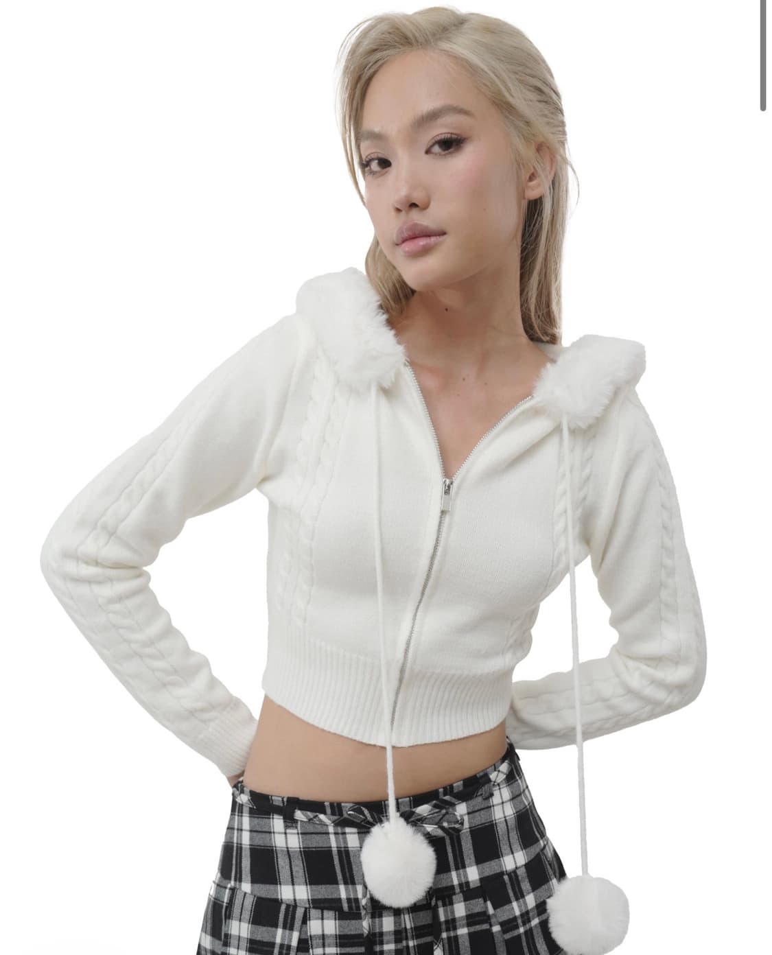 클리시어 스위트 볼 후드 집업 상품이미지1