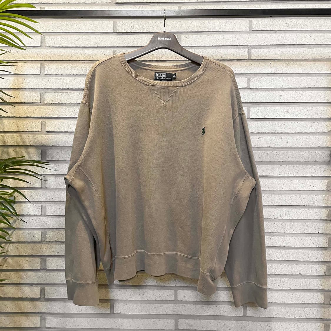 폴로 랄프로렌 스웻셔츠 맨투맨 포니 로고 디테일 베이지 상품이미지2