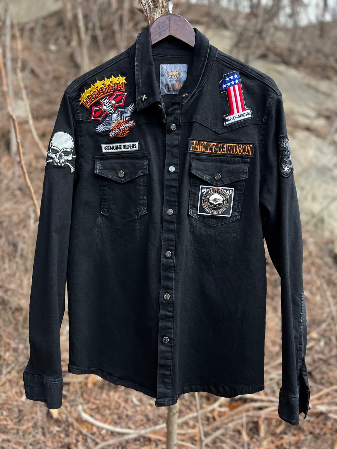 2588 스컬 할리 블랙워싱 NB 상품이미지6