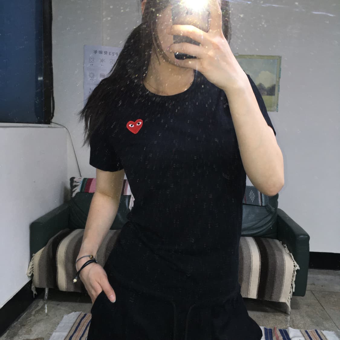 투티/A9 comme des garcons play 반팔 티 하트 패치 상품이미지1