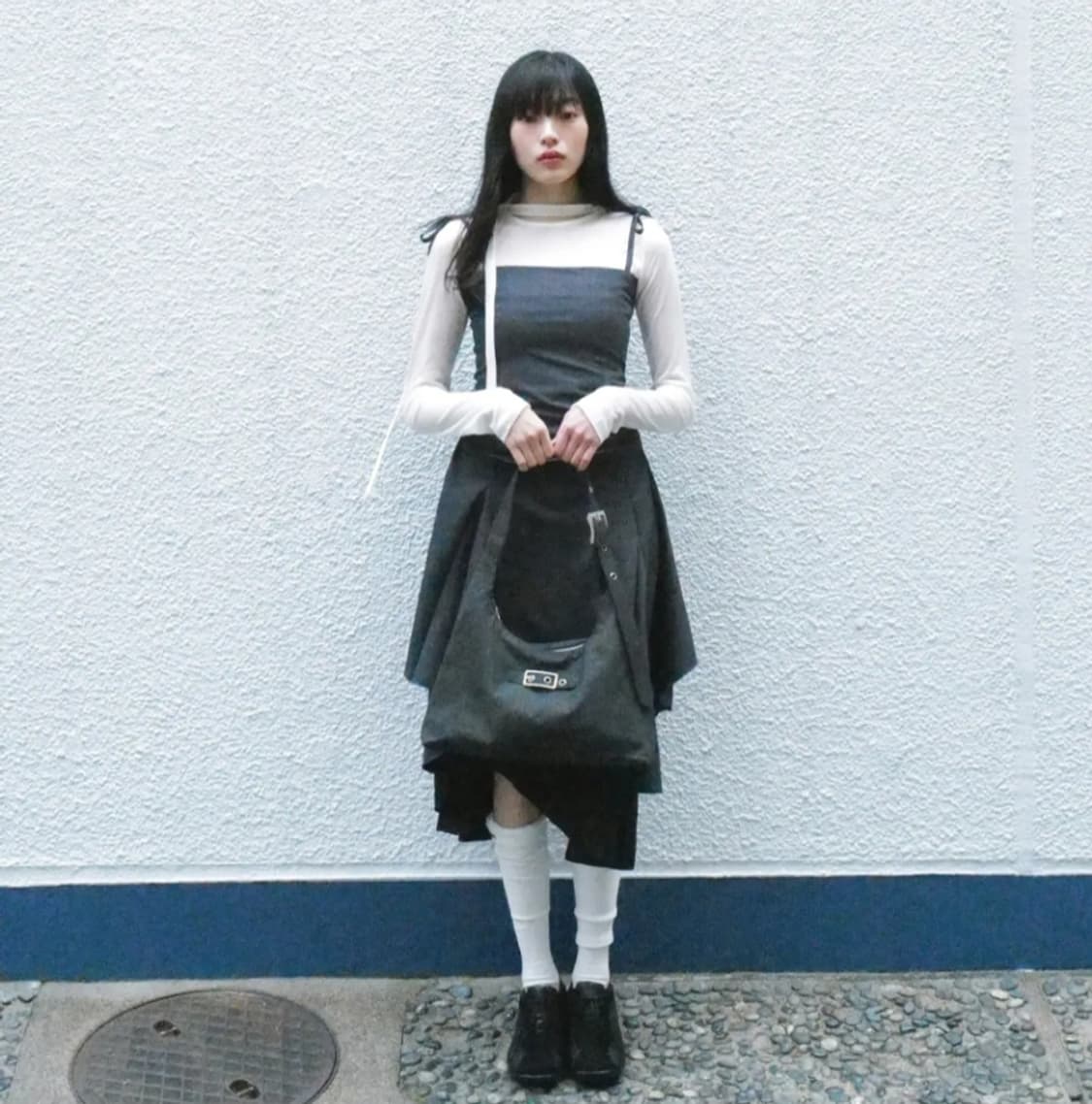 (새상품)미세키서울 벨티드 숄더백 블랙 OS 상품이미지3