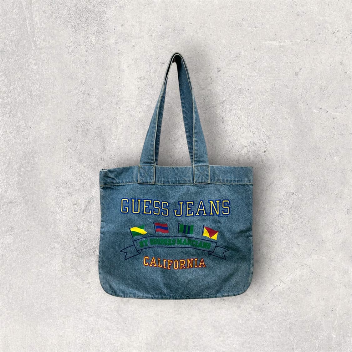 게스 진 라이트 워시 빈티지 데님 토트백 (B309) 상품이미지1