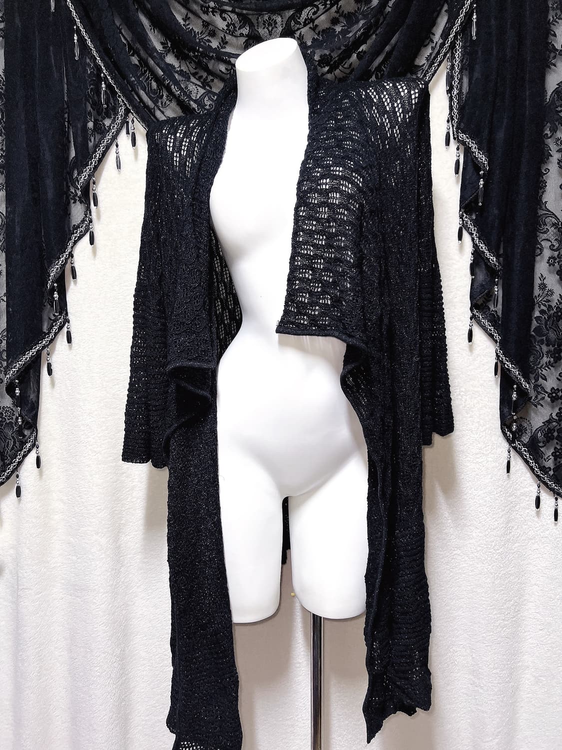 로맨틱고딕 고스펑크 오리엔탈 블랙 니트 롱가디건 페어리그런지 핀터 빈티지 상품이미지8