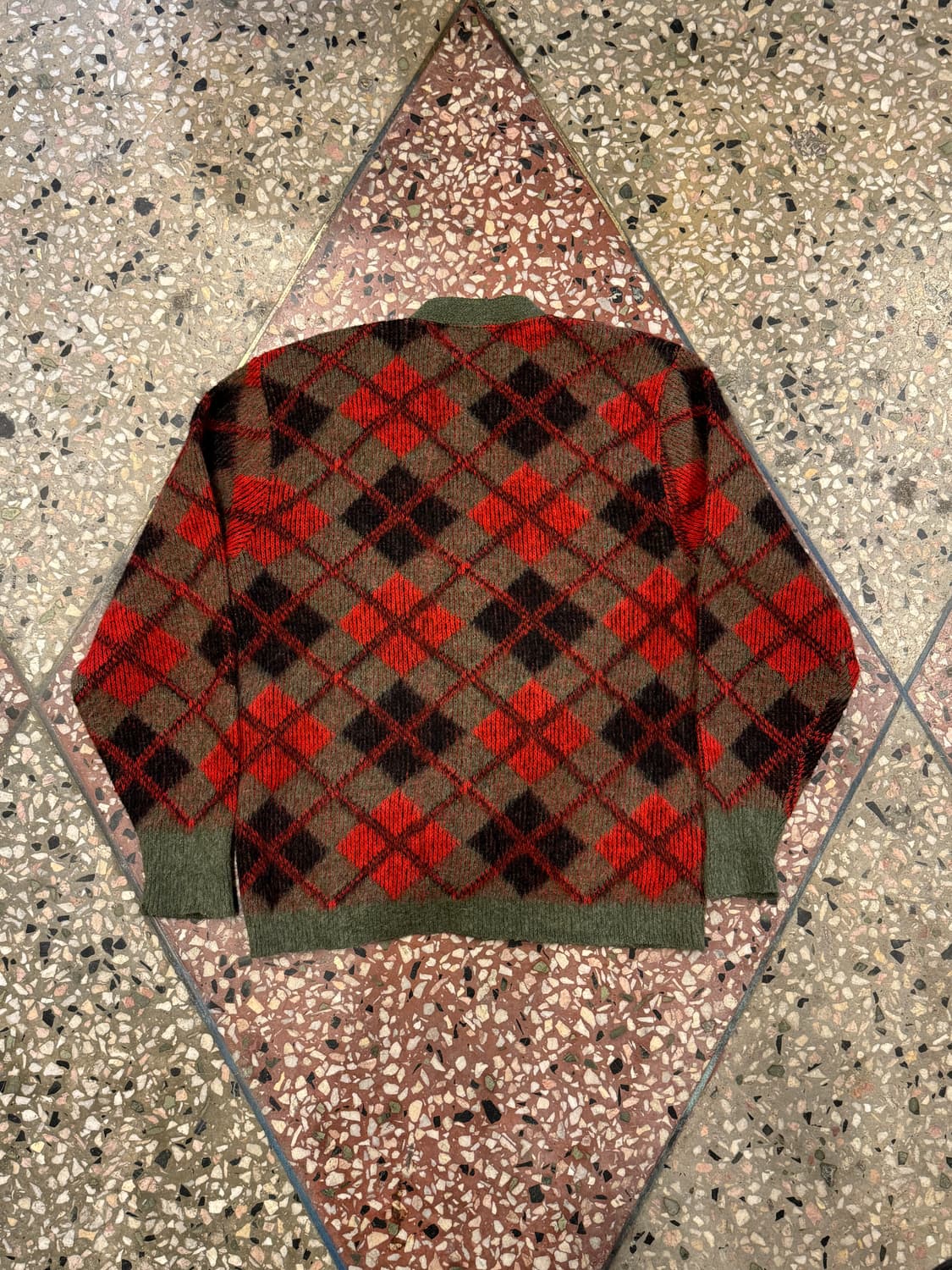 60s 아가일패턴 모헤어 가디건 (M) 상품이미지2