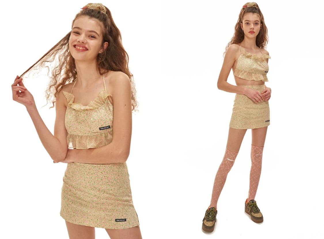 오드원아웃 플라워 미니 스커트 팬츠 s 상태A+ 상품이미지2