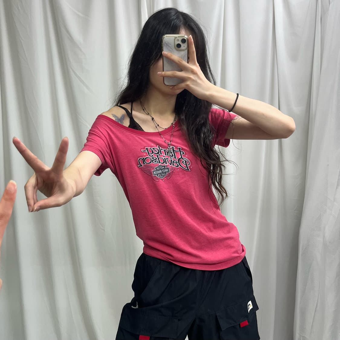 Harley davidson pink T-shirts 상품이미지2